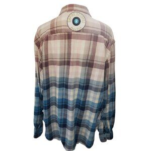 Upcycled Distressed Flannel with "Empire Records" Embroidered Patch XXL
